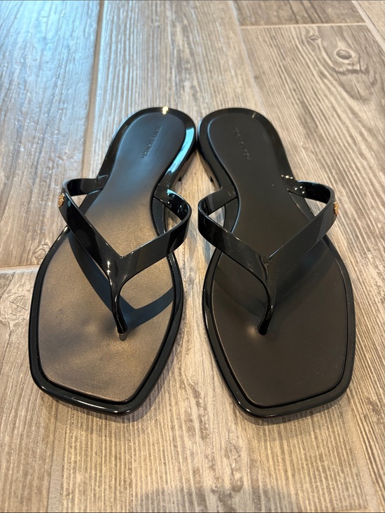 Tory Burch Shoes - Tory Burch Black Square-Toe Jelly Sandals